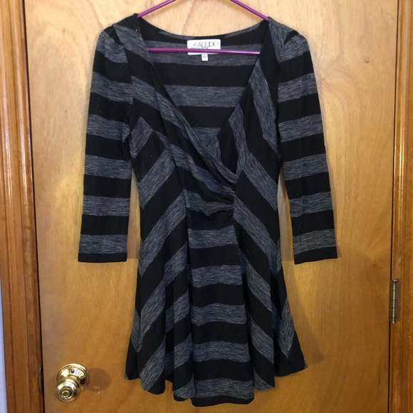Kaleidoscope Black And Grey Shirt Dress - Picture 1 of 4